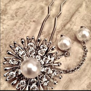 Hair large pin wedding Austrian crystals